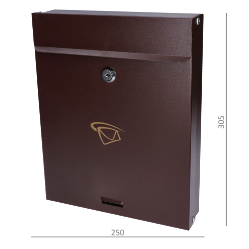 Poštovní schránka (250x305x60mm), max. formát listu: A4, hnědá